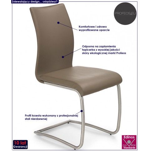 Fotografia Krzesło metalowe Ofler - jasny brąz z kategorii Krzesła wg koloru/stylu