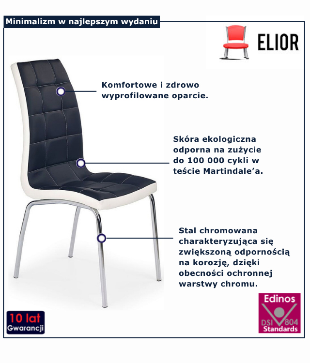Popielate krzesło pikowane do stołu Frela