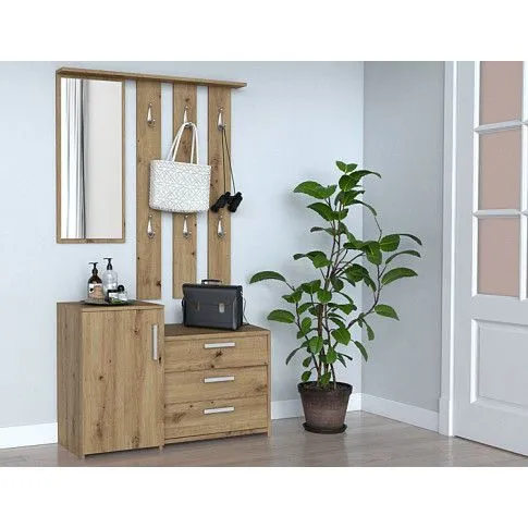 Zdjęcie industrialna garderoba dąb artisan Skay | Edinos.pl