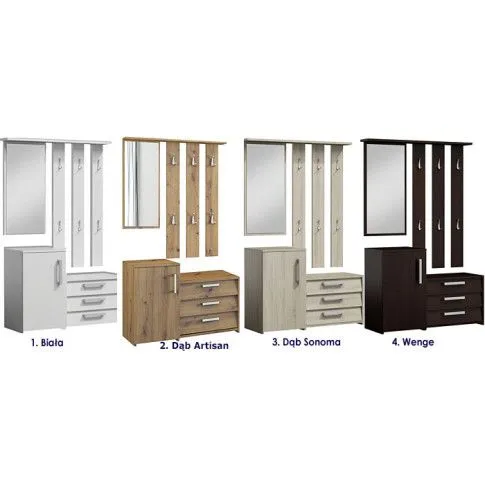 Szczegółowe zdjęcie nr 4 produktu Garderoba z szafką na buty do przedpokoju Skay - dąb artisan