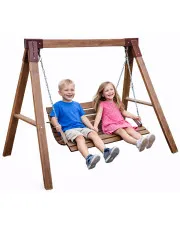 Drewniana huśtawka ogrodowa dla dzieci orzech - Kaori 5X w sklepie Edinos.pl