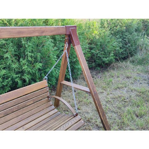Szczegółowe zdjęcie nr 4 produktu Drewniana huśtawka ogrodowa wolnostojąca dla dzieci Magis 5X - orzech