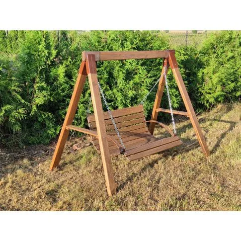 Szczegółowe zdjęcie nr 6 produktu Drewniana huśtawka ogrodowa wolnostojąca dla dzieci Magis 5X - orzech
