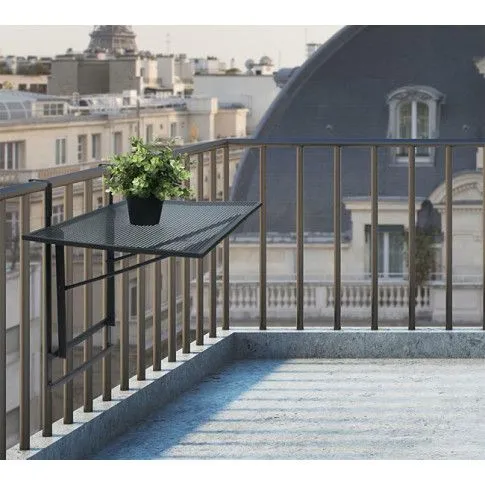 Szczegółowe zdjęcie nr 4 produktu Rozkładany stolik balkonowy Sintrev - czarny