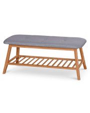 Drewniana ławka z półką siedzisko na buty Laosa 100 cm - popiel w sklepie Edinos.pl
