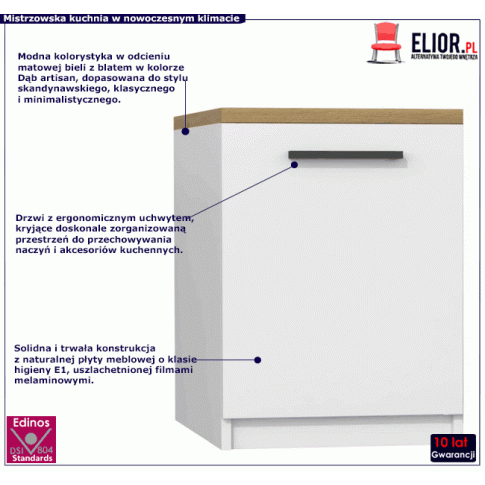 Fotografia Biała szafka kuchenna dolna - Igaris 12X z kategorii Szafki kuchenne