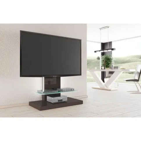 Zdjęcie produktu Nowoczesny stolik pod telewizor Vori max - brązowy połysk.