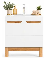 Stojąca szafka pod umywalkę Dixi 3X 60 cm - Biały połysk w sklepie Edinos.pl