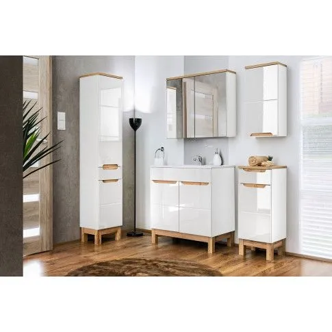 Zdjęcie produktu Zestaw mebli łazienkowych z umywalką 60 cm Marsylia 2Q - bały połysk.