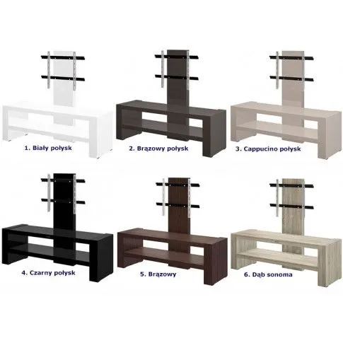 Szczegółowe zdjęcie nr 4 produktu Nowoczesna szafka RTV Argo 2X - biały połysk