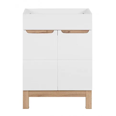 Szczegółowe zdjęcie nr 5 produktu Zestaw mebli łazienkowych z koszem Dixi 3Q 60 cm - Biały połysk