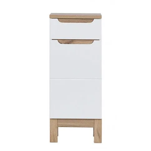 Szczegółowe zdjęcie nr 6 produktu Zestaw mebli łazienkowych z koszem Dixi 3Q 60 cm - Biały połysk