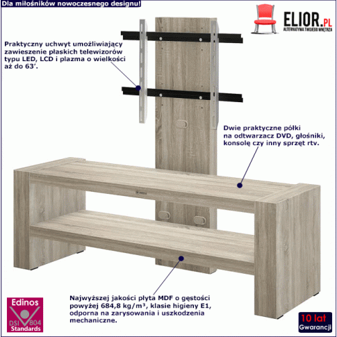 Fotografia Nowoczesna szafka RTV Argo 2X - dąb sonoma z kategorii Szafki RTV