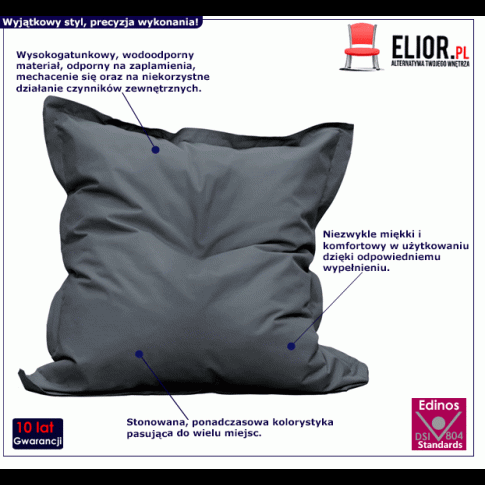 Fotografia Składany puf ogrodowy Prendi - szary z kategorii Pufy