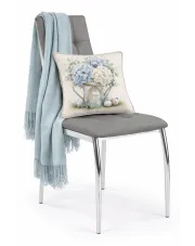 Popielate krzesło metalowe nowoczesne pikowane - Orha w sklepie Edinos.pl
