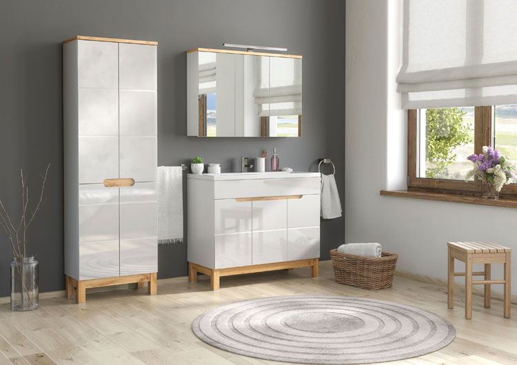 Biały nowoczesny zestaw mebli łazienkowych Marsylia 4Q