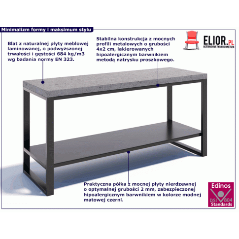 Fotografia Szafka RTV loftowa Vitten 2X - Ardesi z kategorii Szafki RTV