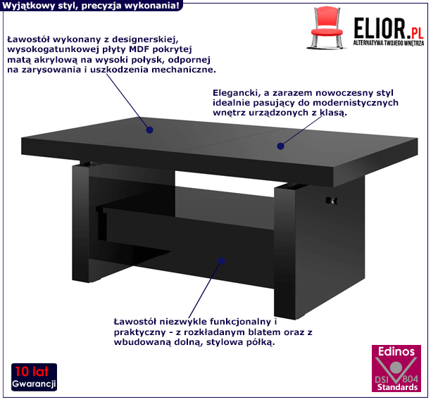 Designerski ławostół Hobo 4X - czarny