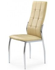 Krzesło pikowane nowoczesne Azrel - beżowe w sklepie Edinos.pl