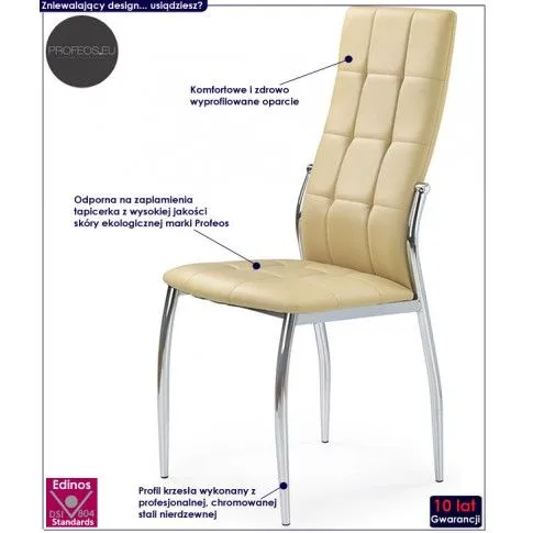 Fotografia Krzesło pikowane nowoczesne Azrel - beżowe z kategorii Inne krzesła tapicerowane