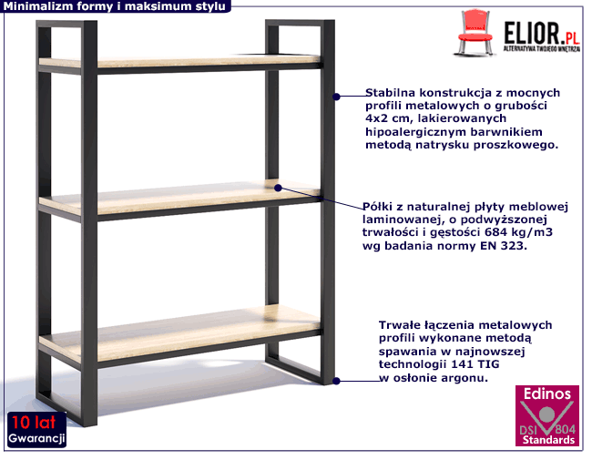 Loftowy regał z metalu Isumi 2X