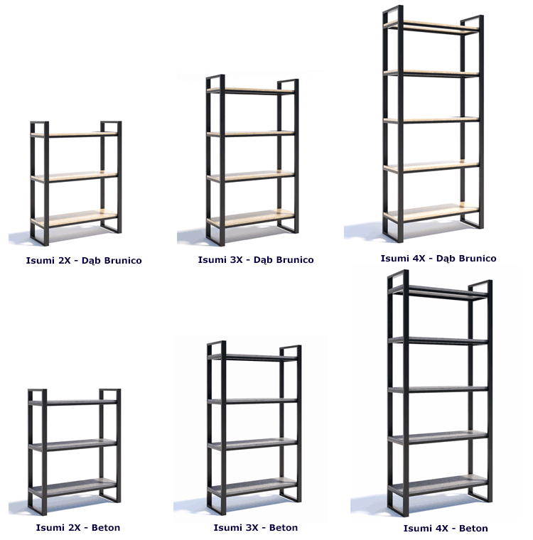 Metalowy regał minimalistyczny Isumi
