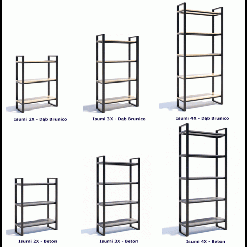 Szczegółowe zdjęcie nr 7 produktu Loftowy regał na książki Dąb Brunico - Glurox 2X