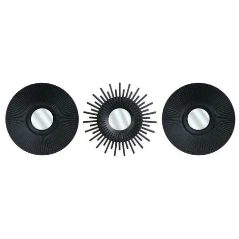 Zdjęcie produktu Czarny zestaw okrągłych luster - Tamari.