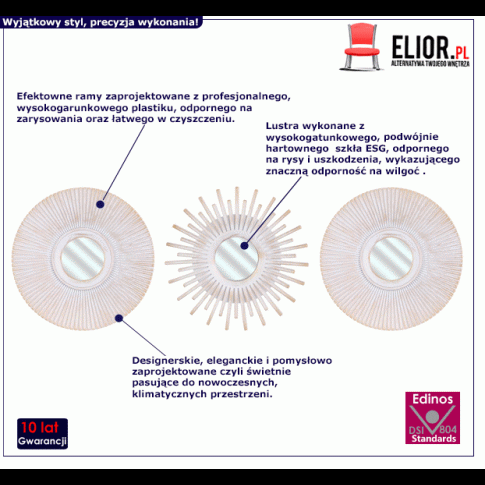 Fotografia Beżowy zestaw okrągłych luster - Paradiso z kategorii Lustra