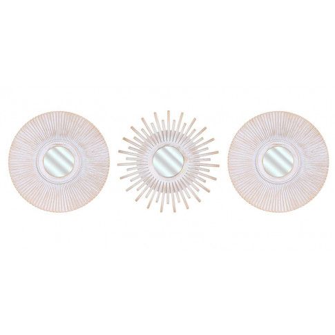 Zdjęcie produktu Beżowy zestaw okrągłych luster - Tamari.