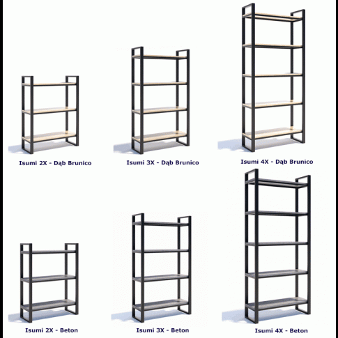 Szczegółowe zdjęcie nr 7 produktu Metalowy regał na książki Beton - Isumi 3X