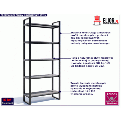 Fotografia Nowoczesny regał w stylu loft Beton - Glurox 4X z kategorii Salon