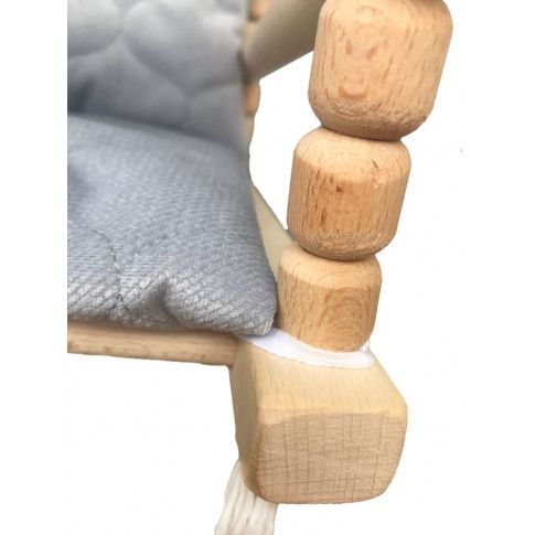Szczegółowe zdjęcie nr 8 produktu Szara drewniana huśtawka 3w1 dla dziecka - Dingo 