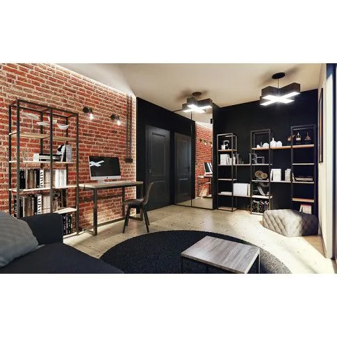 Szczegółowe zdjęcie nr 6 produktu Pojedynczy regał w stylu loft - Lenisa 2X