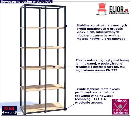 Podwójny metalowy regał biurowy Stolen 3x