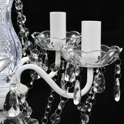 Szczegółowe zdjęcie nr 7 produktu Biały kryształowy świecznikowy żyrandol - E960-Lovet