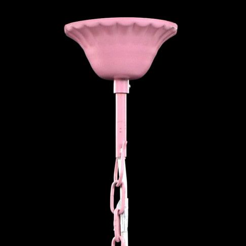 Szczegółowe zdjęcie nr 8 produktu Różowy żyrandol świecznikowy z kryształkami - E960-Lovet