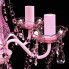 Szczegółowe zdjęcie nr 7 produktu Różowy żyrandol świecznikowy z kryształkami - E960-Lovet