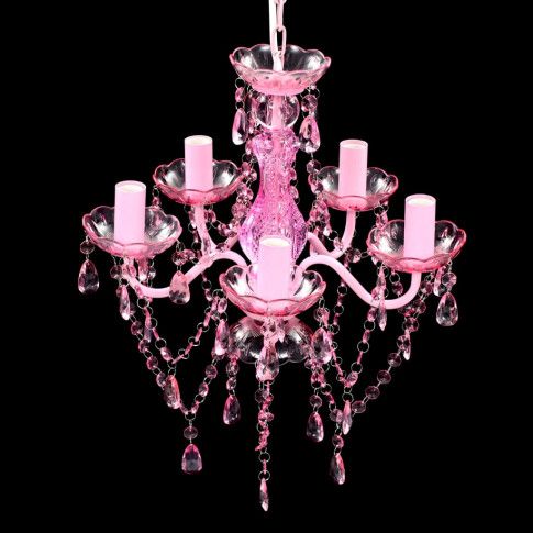 Fotografia Różowy żyrandol świecznikowy z kryształkami - E960-Lovet z kategorii Przeznaczenie