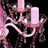 Szczegółowe zdjęcie nr 6 produktu Różowy żyrandol świecznikowy z kryształkami - E960-Lovet