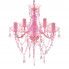 Zdjęcie produktu Różowy żyrandol świecznikowy z kryształkami - E960-Lovet.