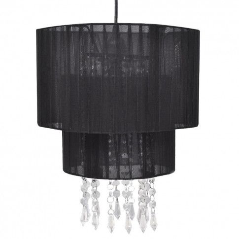 Fotografia Czarna lampa wisząca z tkaniny do salonu - E968-Molit z kategorii Lampy wiszące
