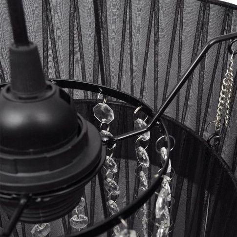 Zdjęcie czarna okrągła lampa wisząca glamour E968-Molit - sklep Edinos.pl
