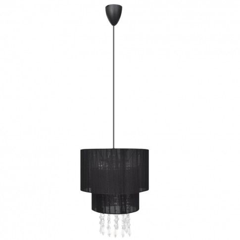 Zdjęcie produktu Czarna lampa wisząca z tkaniny do salonu - E968-Molit.