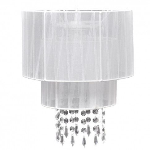 Fotografia Biała kryształowa lampa wisząca do salonu - E968-Molit z kategorii Lampy wiszące