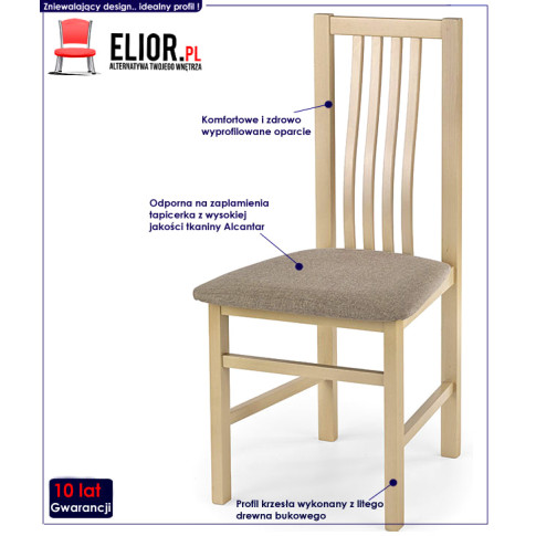 Fotografia Drewniane krzesło patyczak Weston - dąb sonoma z kategorii Krzesła wg koloru/stylu