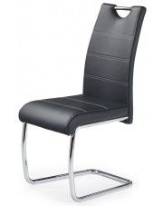 Krzesło na płozach tapicerowane Elrond - czarne w sklepie Edinos.pl