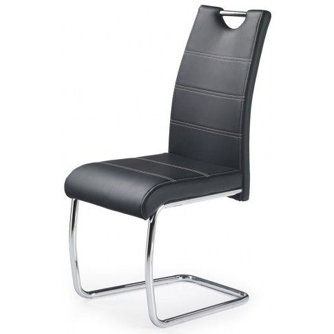Zdjęcie produktu Krzesło na płozach tapicerowane Elrond - czarne.