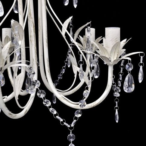 Szczegółowe zdjęcie nr 4 produktu Biały świecznikowy żyrandol w stylu retro - E971-Kings