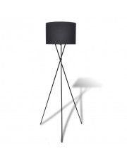 Czarna okrągła stojąca lampa podłogowa z włącznikiem - EX02-Someba w sklepie Edinos.pl